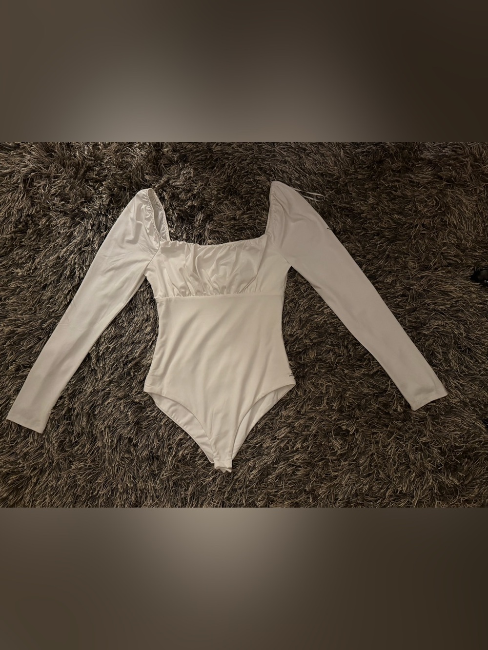 Princess Polly White Long-Sleeve Square Neck Bodysuit